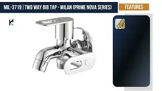 KAMAL Two Way Bib Cock - Milan Prime Nova Series Aerator & Std 1/2'' BSP Outlet 2 in 1 Bib Tap