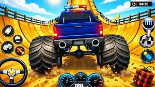 Insane Monster Truck Ramp Racing - Extreme Stunts & Jumps Crashes - Android Gameplay