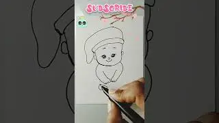 How to draw a cute baby 😍💖#shorts