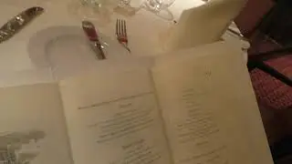 Меню ужина в ресторане на Costa Pacifica