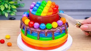 Rainbow Sweet Cake Recipe With Chocolate Drip🌈| Relaxing & Satisfying Cake ASMR