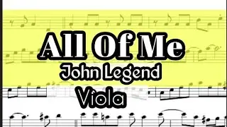 All Of Me John Legend  Viola Sheet Music Backing Track Play Along Partitura