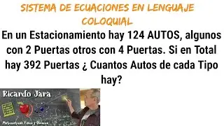 Sistema de Ecuaciones en Lenguaje Coloquial Problema de Aplicación