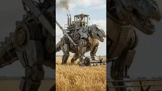 T‑Rex Style Wheat Harvester Machine 🌾🦖 | Experimental RoboFarm Prototype You Must See #ytshorts