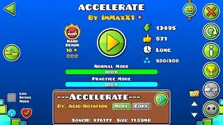 ACCELERATE 100% - by ImMaxX1 (Hard Demon) Geometry Dash