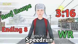 Schoolboy Runaway - Practice Mode - Speedrun - Mirror Mode - Roof Escape (Ending 8) 2nd World Record