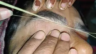 Student prectice eyebrow threading shape video 📸 very heavy growth eyebrow threading❤️❤️