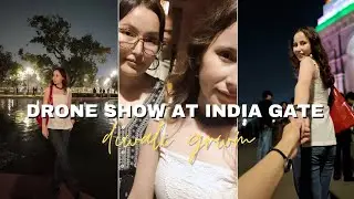 GRWM for India Gate&rsquo;s Diwali Drone Show. ✨ Indian 90's core outfit.🌸🤌
