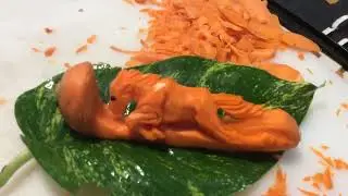 Vegetable carving carrot horse