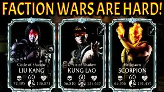 Faction Wars are HARD in MK Mobile! Playing EPIC Team You Suggested. COS Liu Kang DESTROYS!