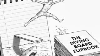 Diving board flip book animation