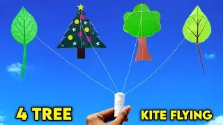 4 Amazing Tree and Leaf kite Making and flying