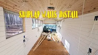 How To Install Shiplap Walls In A Skoolie (School Bus Conversion)