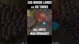 Who wins? 100 Brood Lords vs 50 Thors #sc2 #starcraft #starcraft2 #blizzard #gaming