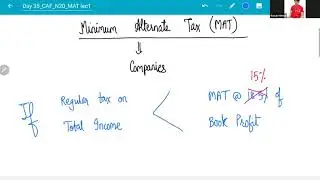 Minimum Alternate Tax - MAT - Lecture 1 - Introduction - CA Final - Direct Tax - November 2020