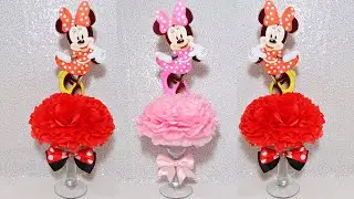 Centro de mesa de Minnie Mouse (diy rosa💖 y rojo❤️)