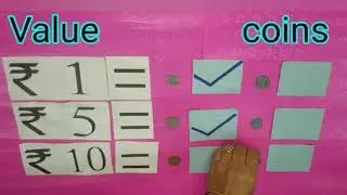 Identify the currency notes and coins according to given value in English