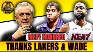 Pat Riley Honored Outside Lakers Arena Thanks Lakers Players and Dwyane Wade