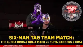 PWJ | FIGHTDAY 01, Six-man Tag Team Match: THE LUCHA BROS & NINJA MACK vs SUITA RANGERS & CIMA