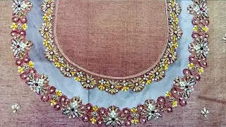 Net work blouse designs || Aari work design 