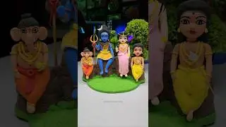 Shiv Parvati Ganesh and Kartik ji making with super clay 🙏🏻 Shiv ji family making 🌸 #shorts #short