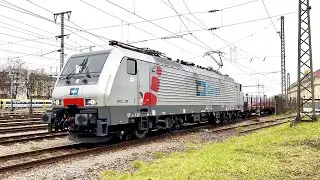 🇨🇿 ČD Cargo zu Besuch in Singen (Hohentwiel): AKIEM-Mietlok 189 159 transportiert Leerzug ab 👋
