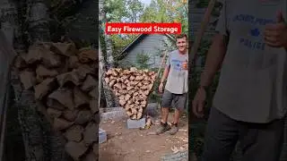 Easy firewood storage all you need is a cinder block & 2-2x6 48