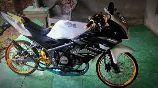 Modifikasi ninja rr 2013 putih simple keren full gold 😍😍