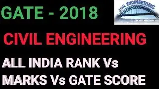 GATE - 2018 CIVIL ENGINEERING MARKS Vs AIR Vs GATE SCORECARD  By Disha Darshan IES