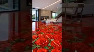 Amazing 3D Red Rose Resin Floor Transformation! 🌹✨ #InteriorDesign #satisfying