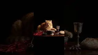 moment in the artist's studio.#renaissanceart  #catart  #cinematiccat  #chiaroscuro