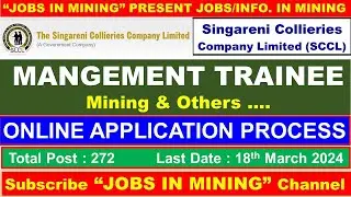 SCCL MANAGEMENT TRAINEE VACANCY |  ONLINE APPLY PROCESS FULL VIDEO