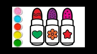 Рисование и раскрашивание помады | Простые акриловые краски для детей | Искусство и обучение