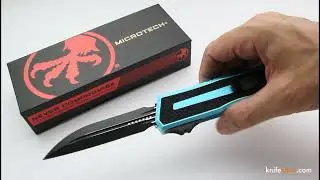 Microtech Scarab 2 Gen 3 (1180-1TQ) DES Black Blade, Turquoise Handle