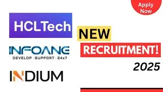 Recent Job Updates | 2025 | HclTech Infoane Indium | ASAP!