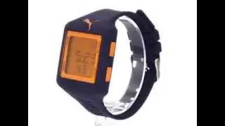 Cute PUMA Men's PU910791009 Slide Large Digital Dark Blue Orange Watch Review!