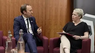 Matt Hancock and Suzie Bailey in conversation at the Ninth annual leadership summit