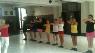 Bernadette Flynn teaches a step from Lord of the Dance ar CRC Irish Dance Camp.MOV