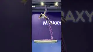 Cute drop 💟 for intermediate on aerial silks.
