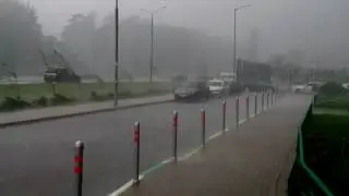 Downburst may 29, 2015 in Krasnogorsk, Moscow region.