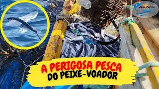 Jo&atilde;o Carlos mostrando a pesca artesanal de peixe-voador