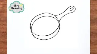 How To Draw a Frying Pan | Kitchen Utensils Drawing Step by Step