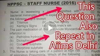 HPPSC Staff Nurse Exam Paper 2016