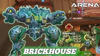 Brickhouse with Pod Gun 10 Gameplay - Mech Arena 