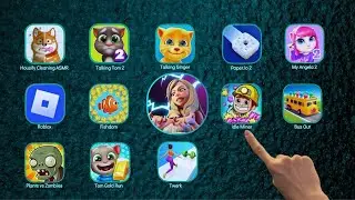 My Angela 2, Roblox, kickTheBuddy, Twerk, My talking Tom 2, Fishdom, Tom gold run, Paper.io 2