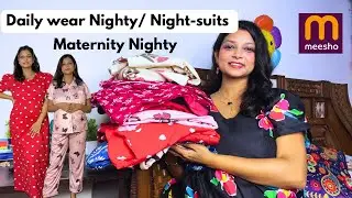 Meesho Night-suits/ Nighty/ Maternity Nighty Haul🛍️ #meeshohaul #nighty #nightsuit