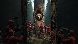 Bear Saved from Inside the Tree     #shorts please🙏 subscribe  #bearrescue #ai #ytshorts #bear
