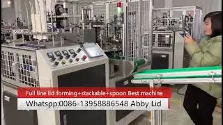 Paper Spoon insert Ice Cream Cup Lid Forming Machine TGJ-S Ruian Best Machinery Factory Abby Lid