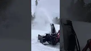 Front mount snowblower on tractor Branson 4520C with Virnig V50 and PTO power unit