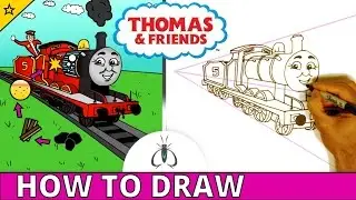 How to Draw and Color James the Train Step by Step &diams; Thomas and Friends &diams; Toy Trains for Kids